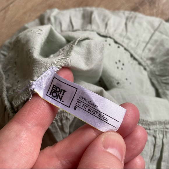 Edition tank top eyelet lace floral detailing ruffle hem 100 % cotton boho - Picture 6 of 7